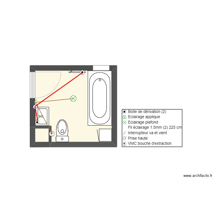 Plan SDB 1 - ELEC. Plan de 0 pièce et 0 m2