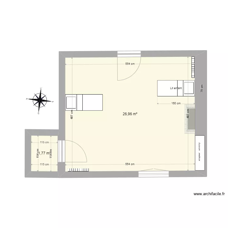 chambre enfants. Plan de 