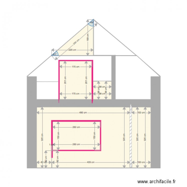 vue de profil. Plan de 0 pièce et 0 m2