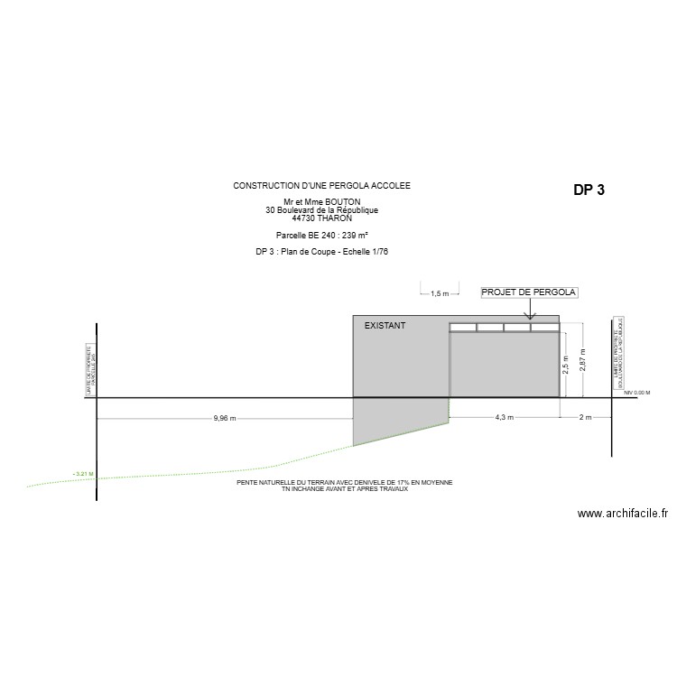 DP 3 BOUTON THARON. Plan de 0 pièce et 0 m2