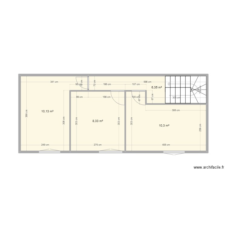 maison niveau 2. Plan de 4 pièces et 35 m2