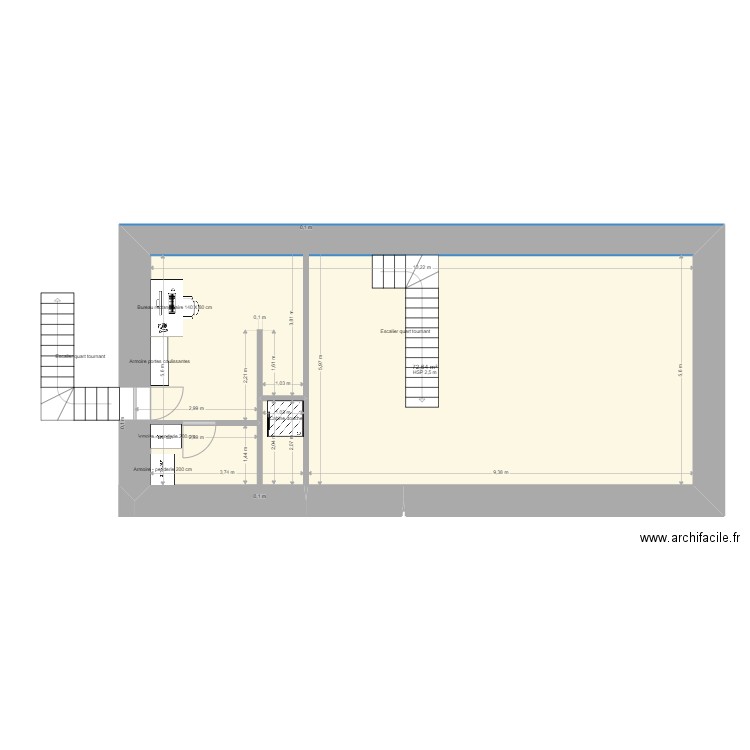 etage version 1. Plan de 1 pièce et 73 m2