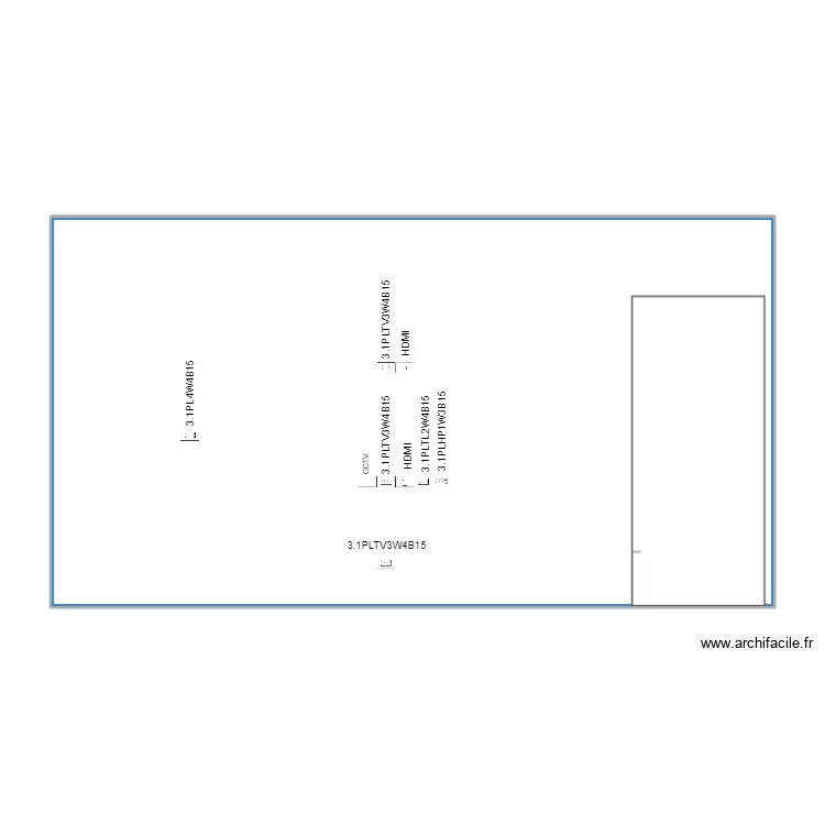 wall 4 living TV plugs X 3. Plan de 