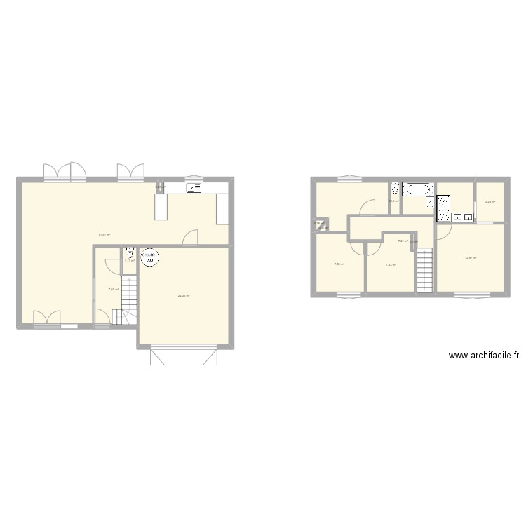 Maison1. Plan de 14 pièces et 139 m2