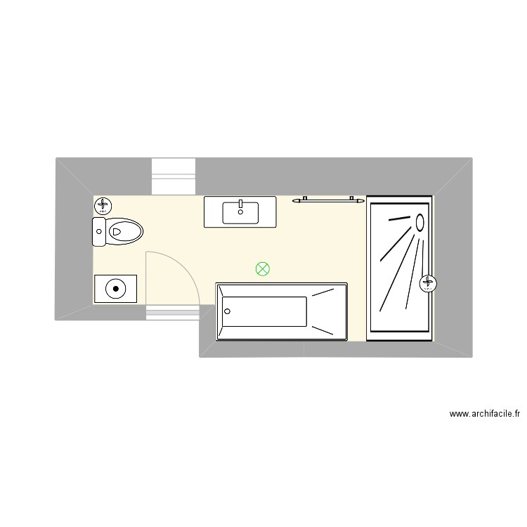 Salle de Bain ETAGE. Plan de 1 pièce et 9 m2