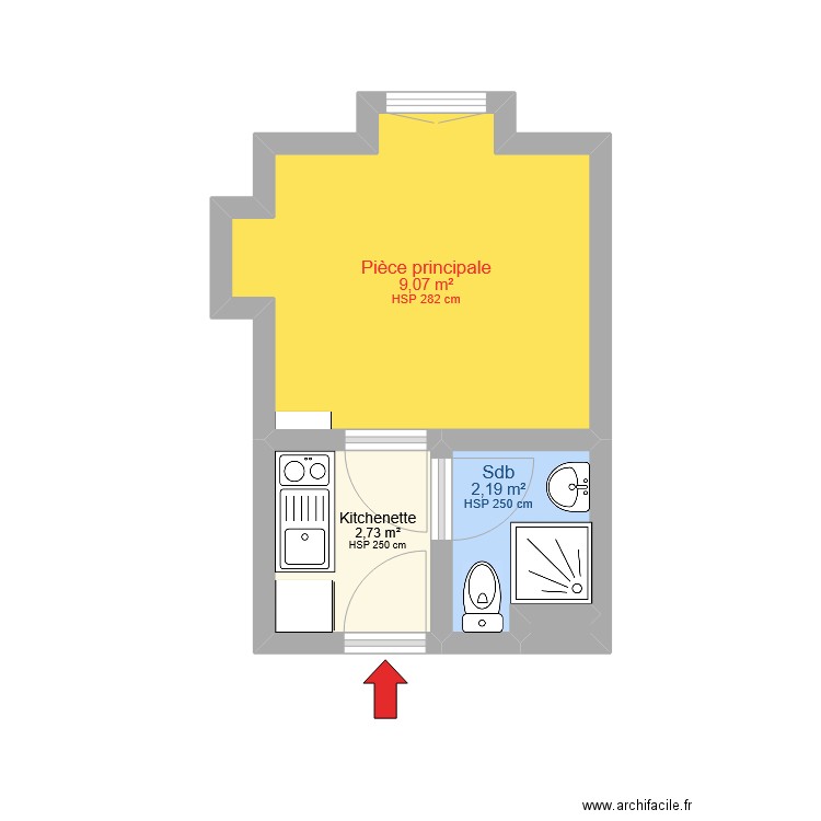 20 Olivettes Nantes. Plan de 4 pièces et 14 m2