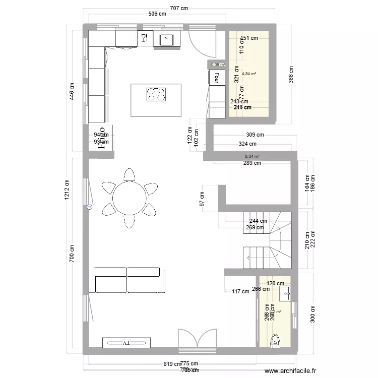 RDC PARMAIN. Plan de 4  et 8 m²