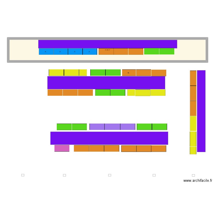 Salle de l'étoile. Plan de 1 pièce et 62 m2