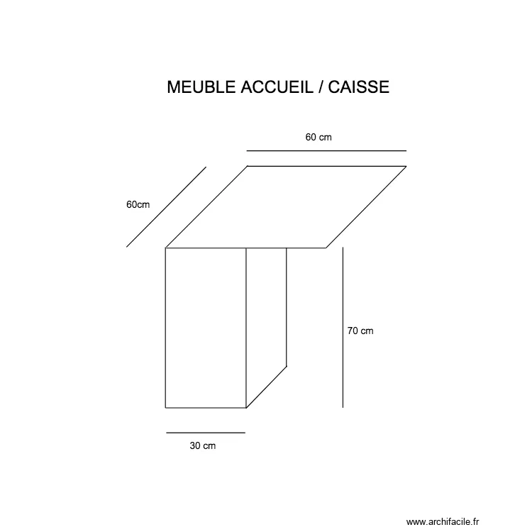 meuble caisse. Plan de 