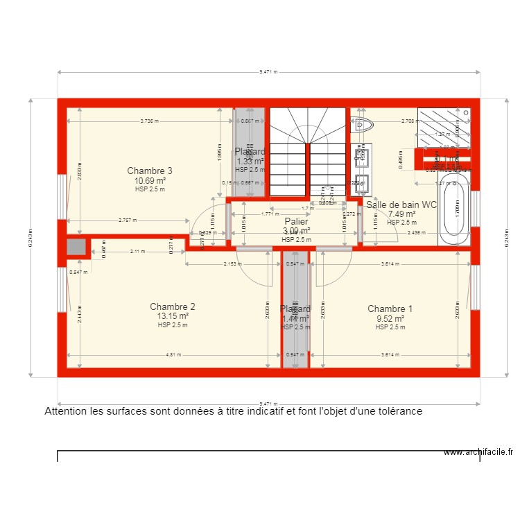 BI 5722 étage non côté. Plan de 0 pièce et 0 m2
