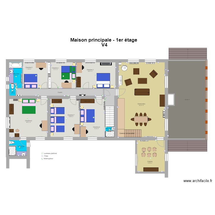 La plaine  Premier étage   avec surface V4. Plan de 0 pièce et 0 m2