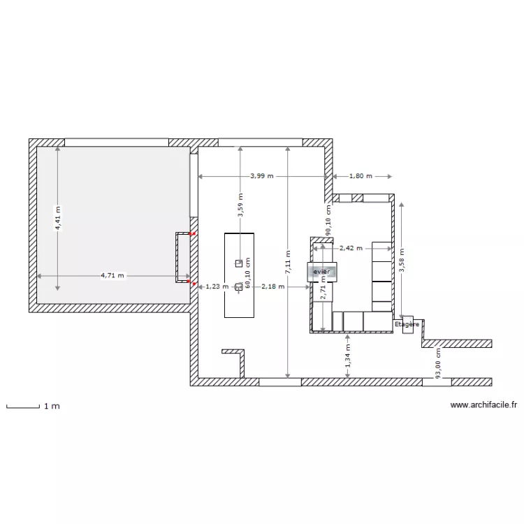2 sortie de fils salle a manger. Plan de 
