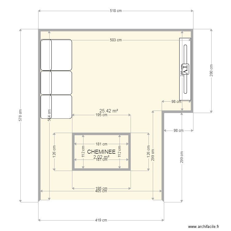 SALON TV. Plan de 0 pièce et 0 m2