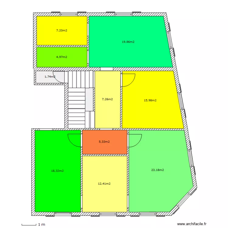 Gambetta 21 Niveau 1. Plan de 