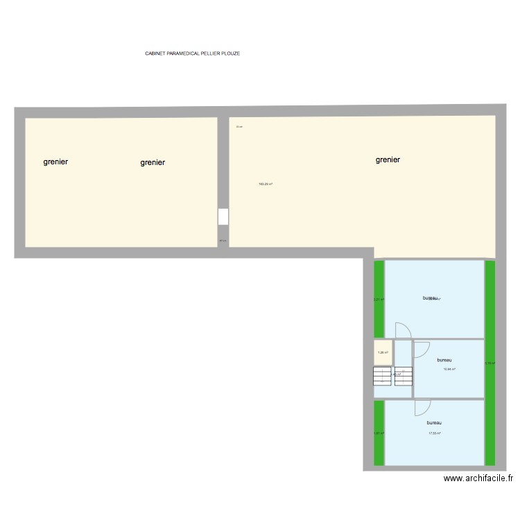 PLAN etage avant changement affectation. Plan de 0 pièce et 0 m2