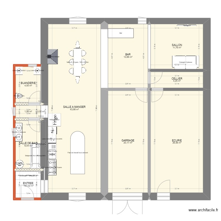 maj plan étage. Plan de 22 pièces et 251 m2