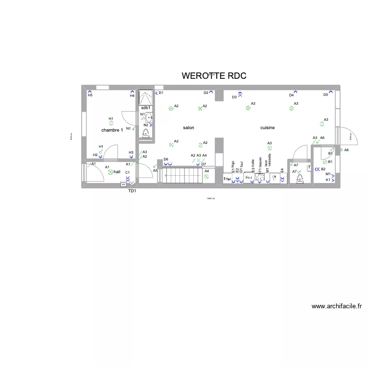 WEROTTE RDC'. Plan de 