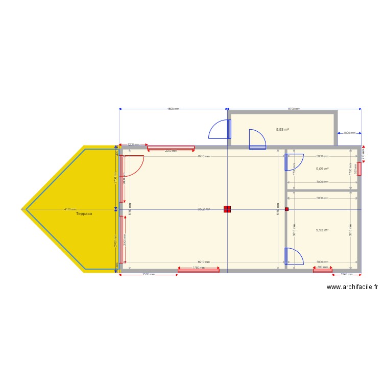 ????? ???? ????. Plan de 5 pièces et 70 m2