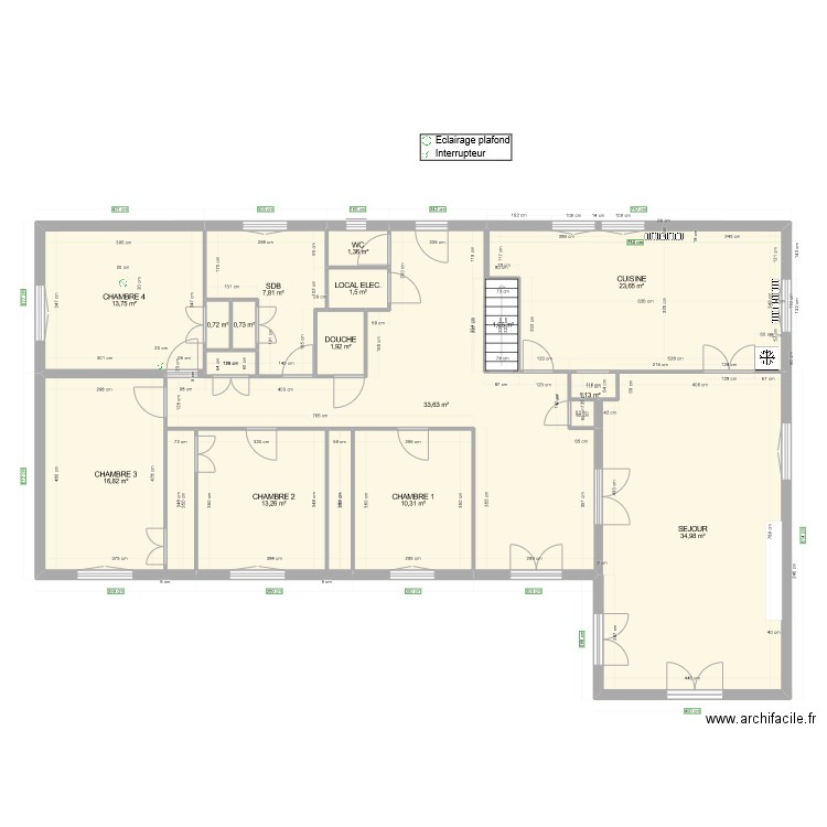 CHALET_ARFEUILLE_AMENAGEMENT_CUISINE_20230316. Plan de 15 pièces et 163 m2