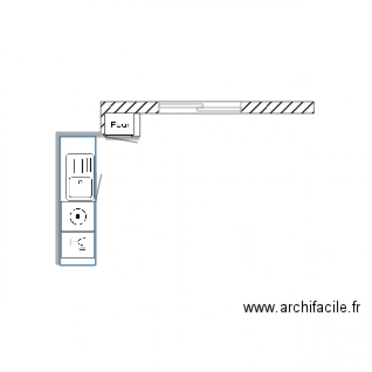 cuisine 2 pieces. Plan de 0 pièce et 0 m2