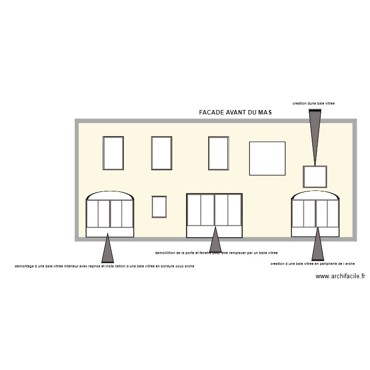 facade mas. Plan de 0 pièce et 0 m2