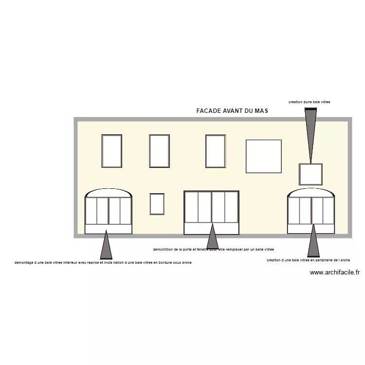 facade mas. Plan de 