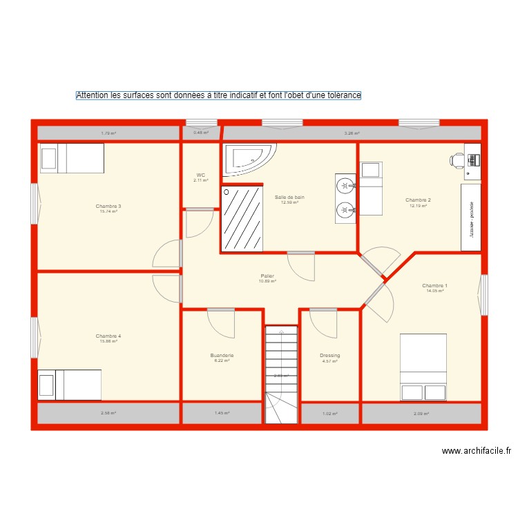 BI 1845 Etage non côté. Plan de 0 pièce et 0 m2