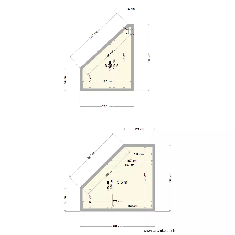 PLAN COUPE SDB. Plan de 