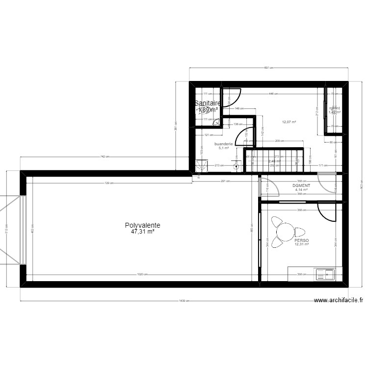 94 Villeneuve le roi 75 calmett Projet JR AL 040423. Plan de 19 pièces et 202 m2