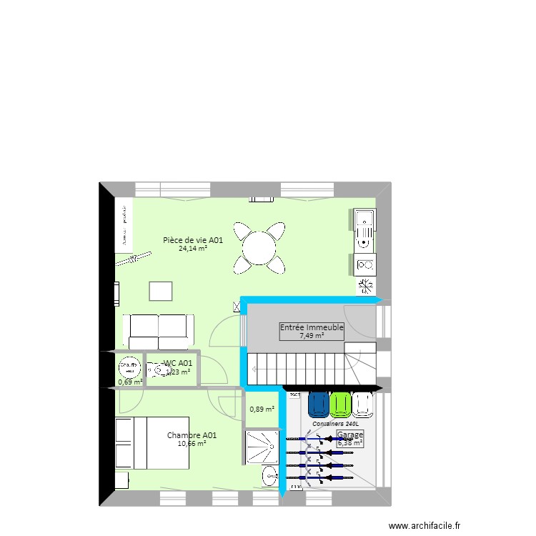 SIR-QUEHELLIO-Plan maison V1. Plan de 16 pièces et 163 m2
