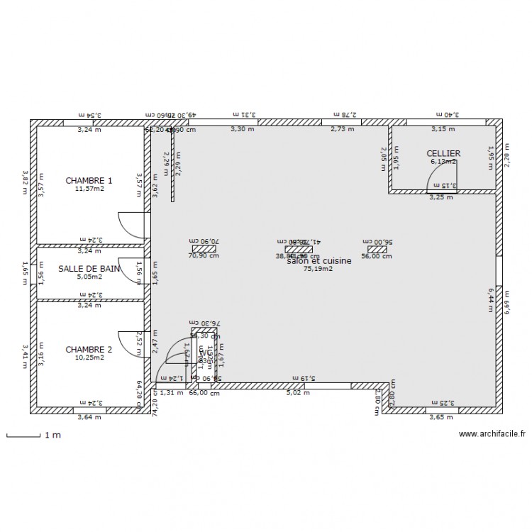 NOUVEAU PLAN MAISON avec mesure. Plan de 0 pièce et 0 m2