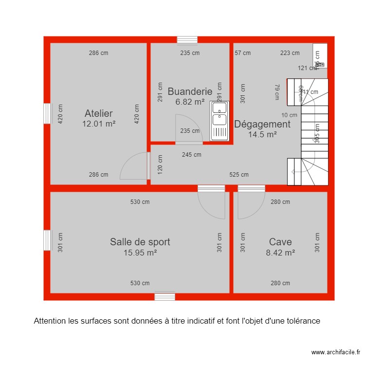 BI 5991 sous sol  côté. Plan de 0 pièce et 0 m2