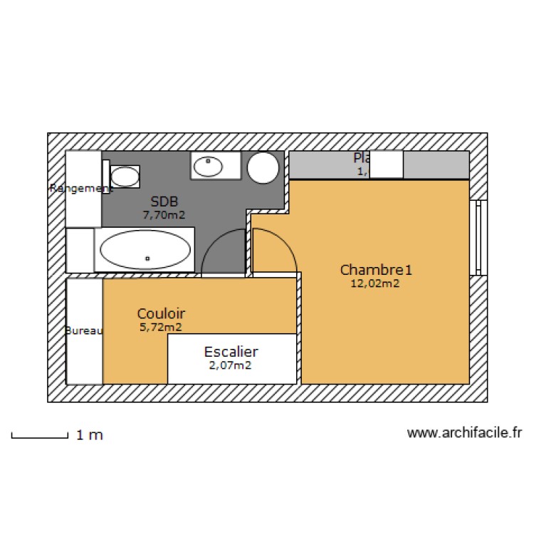 plan maison 25m2