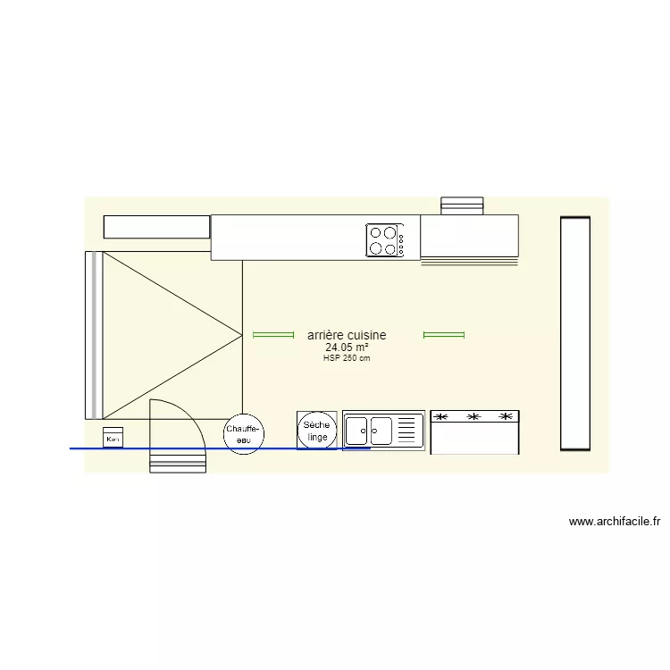 arrière cuisine. Plan de arrière cuisine. Plan de