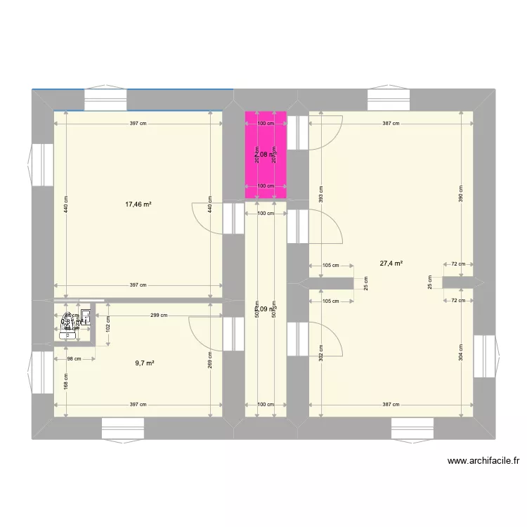 plan RDC oprion wc salle &agrave; manger. Plan de 