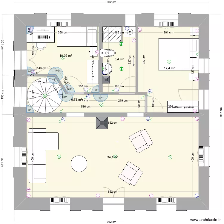 2e &eacute;tage version 4 mai. Plan de 