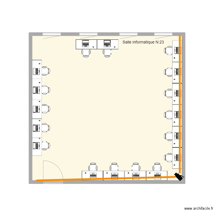 Lycée François Xavier salle 23. Plan de 1 pièce et 23 m2