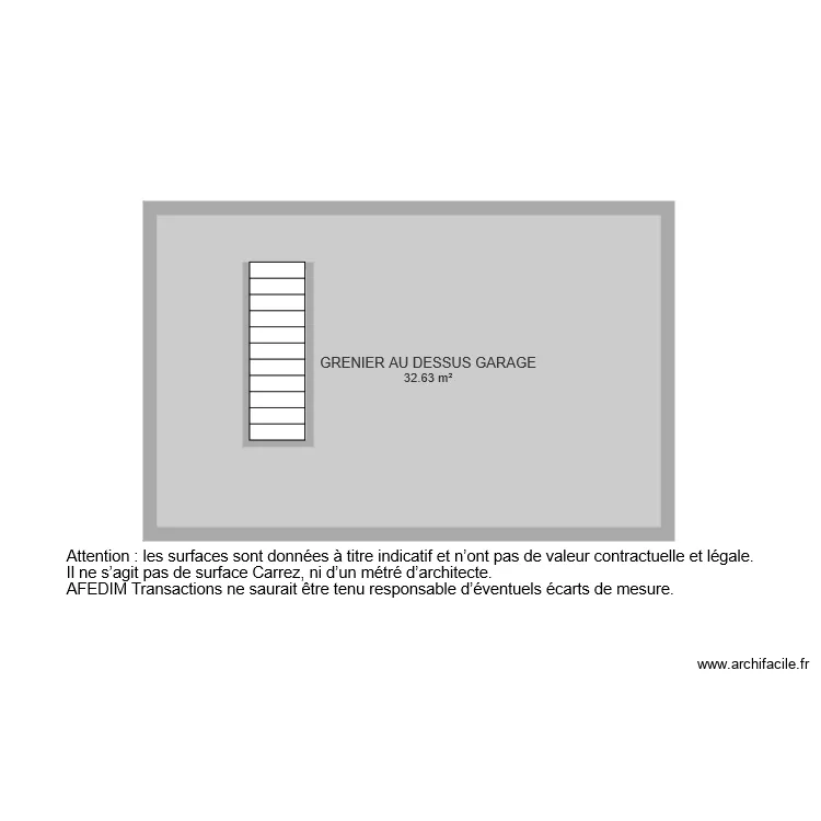 BI 6250 Grenier au dessus Garage. Plan de 