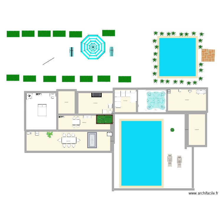 villa. Plan de 12 pièces et 132 m2