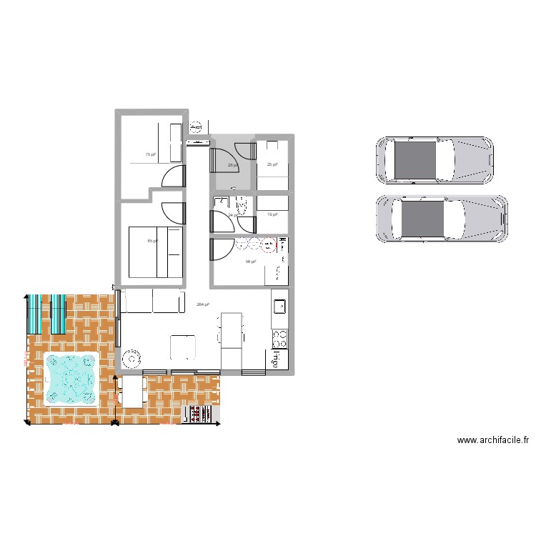L'isoloir 2. Plan de 8 pièces et 54 m2