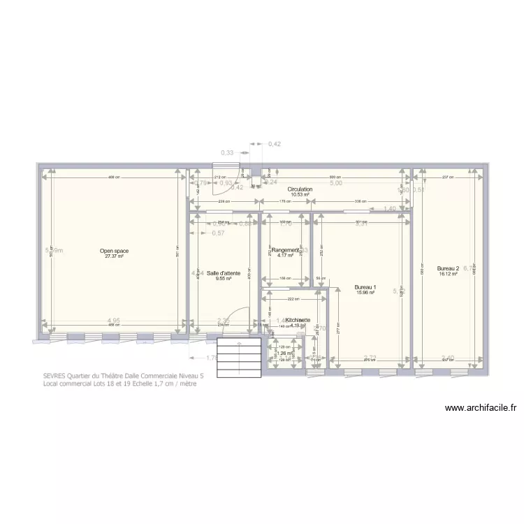 SEVRES Midrin Existant Evac et WC Uniquement. Plan de 