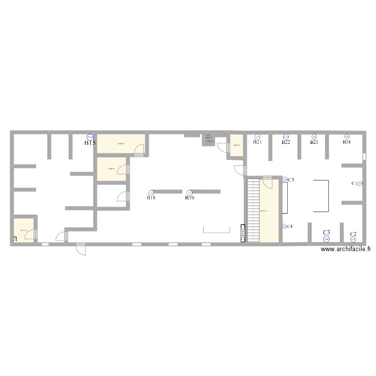 Plan bâtiment chartreuse N°0. Plan de 8 pièces et 33 m2