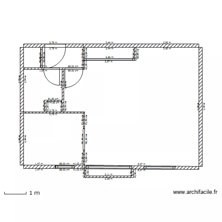 appartement avec m&eacute;trage. Plan de 