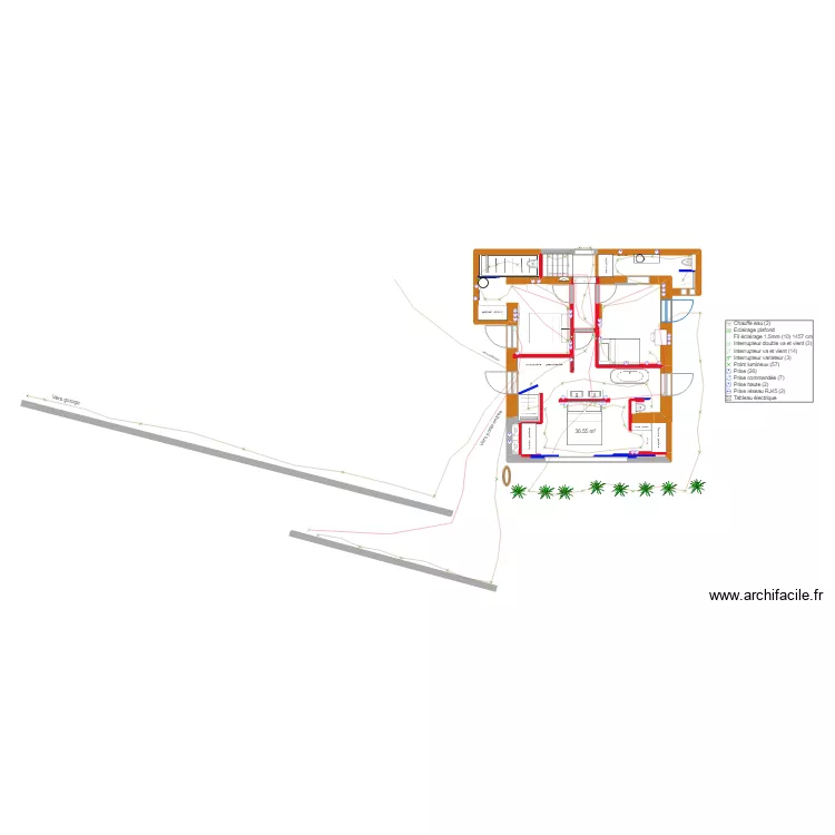 Roc Mer RDC - Cloisons Doublage. Plan de 