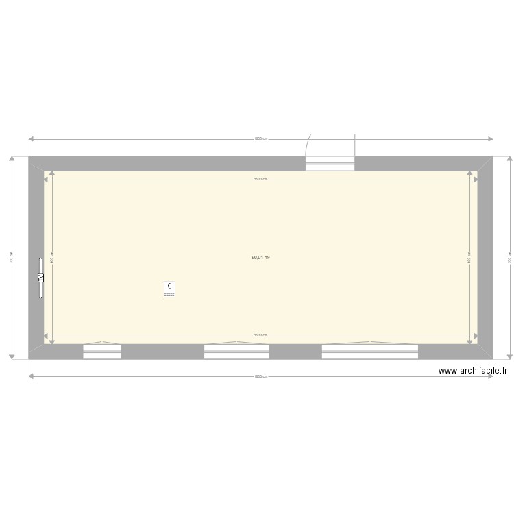 Grange Neuville Projet 1er (1). Plan de 1 pièce et 90 m2