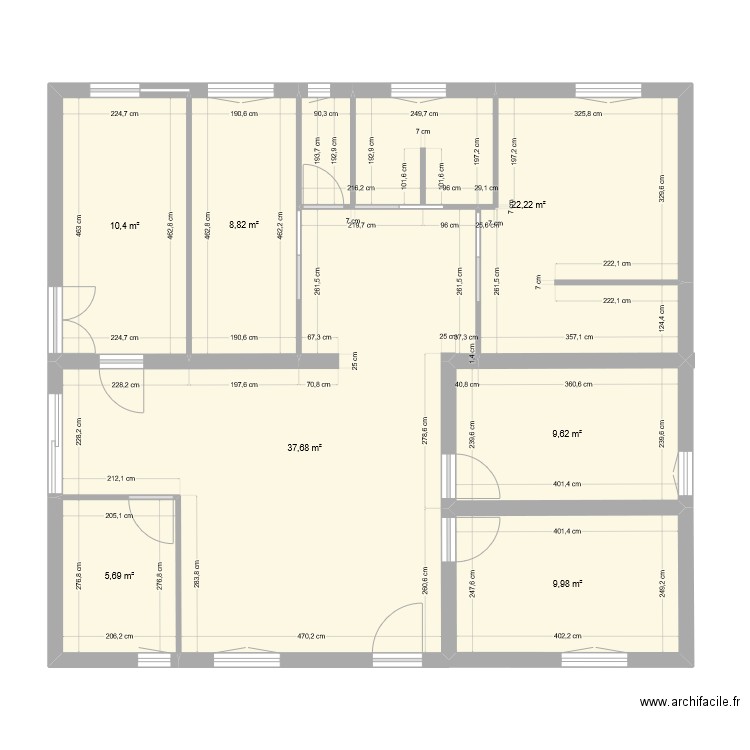 plan 2. Plan de 7 pièces et 104 m2