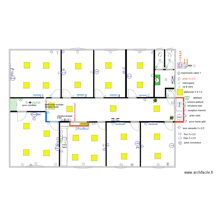 ELECTRICITE sans  MEUBLES 1 ER ETAGE DE 01 novembre 2019. Plan de 0 pièce et 0 m2