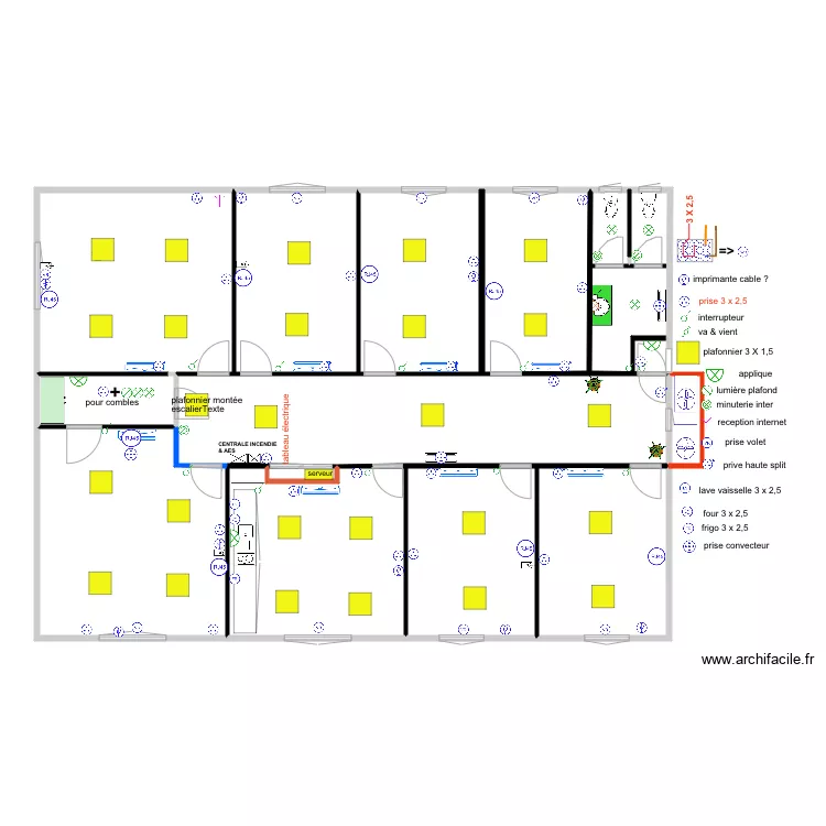 ELECTRICITE sans  MEUBLES 1 ER ETAGE DE 01 novembre 2019. Plan de 