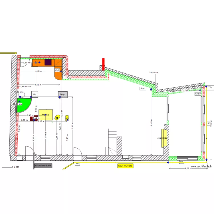 Emplacements des evacuations. Plan de 