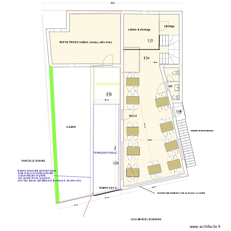 LA GUINGUETTE R+1. Plan de 3 pièces et 114 m2